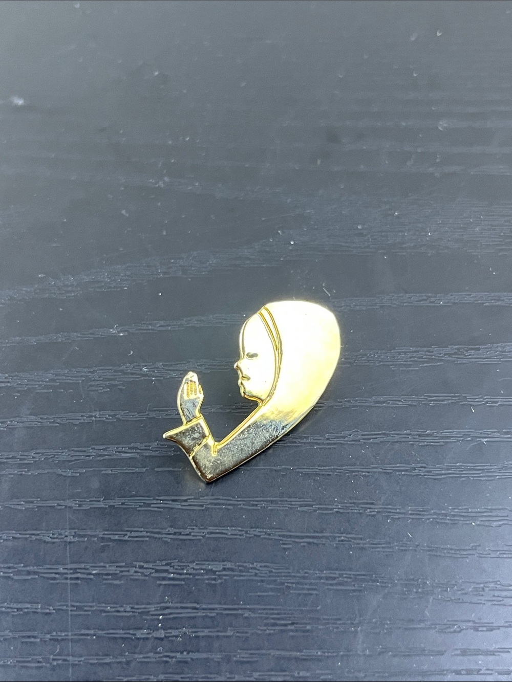 Gold Tone Hijab Prayer Pin Women's Scarf Brooch Muslim Islamic Fashion Accessory